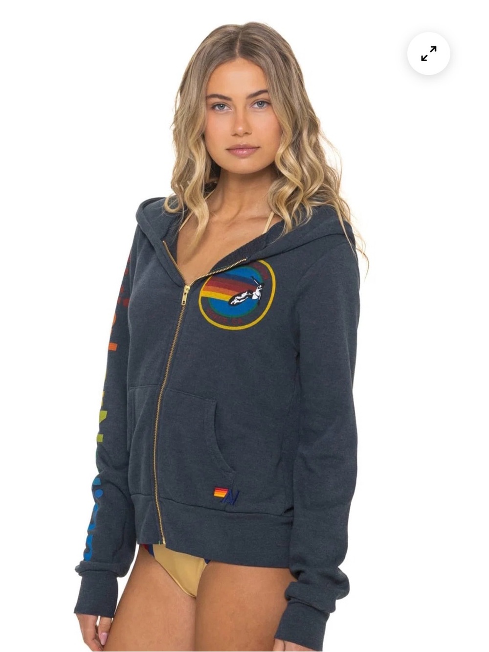 ๐ AVIATOR NATION VENICE HOODIE - CHARCOAL Large - Picture 9 of 14